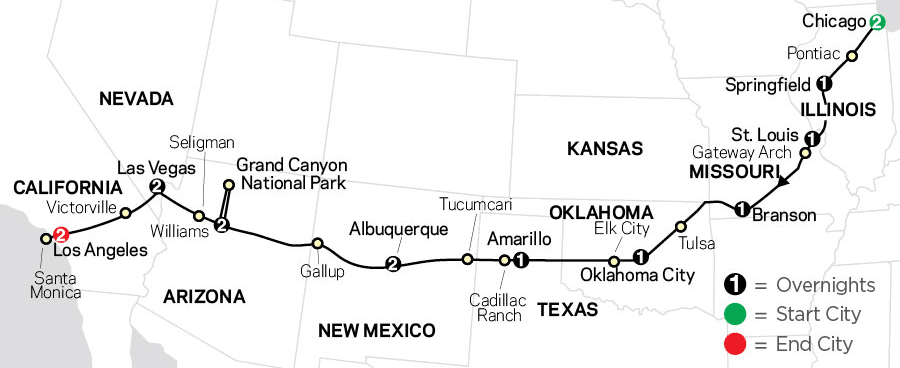 Route 66 map